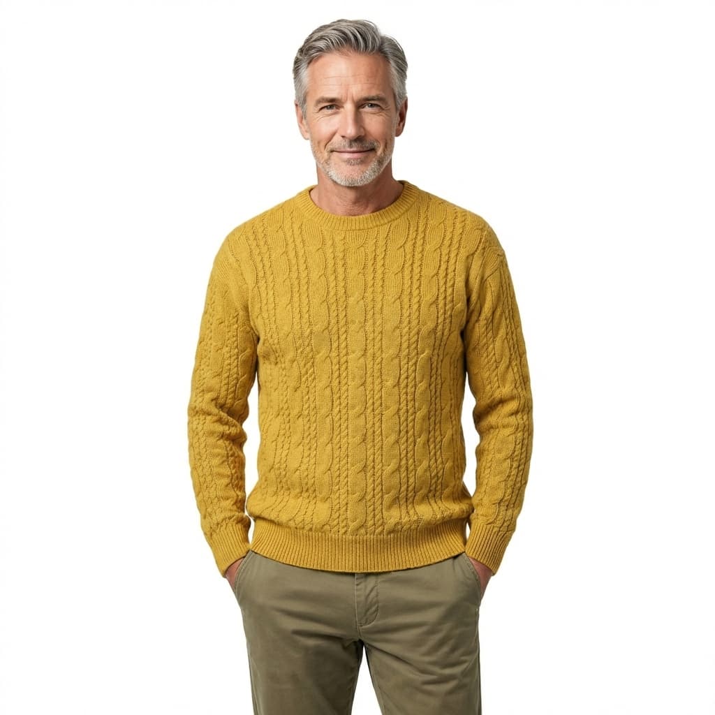 Mustard Cable Knit Sweater