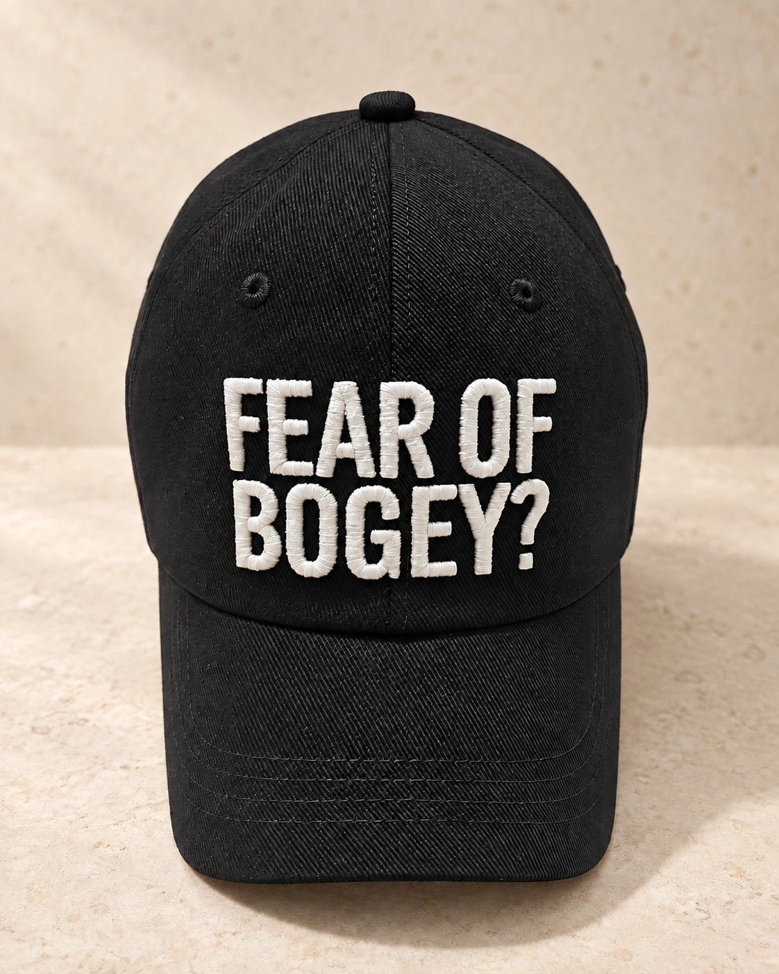 검정 FEAR OF BOGEY? 볼캡 정면 스튜디오 이미지