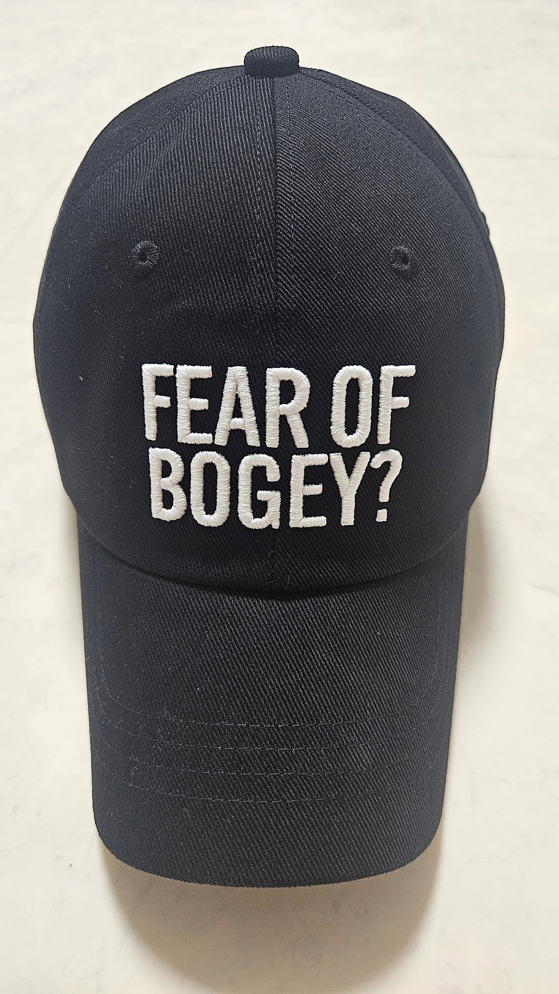 실물 흰색 FEAR OF BOGEY? 자수 디테일